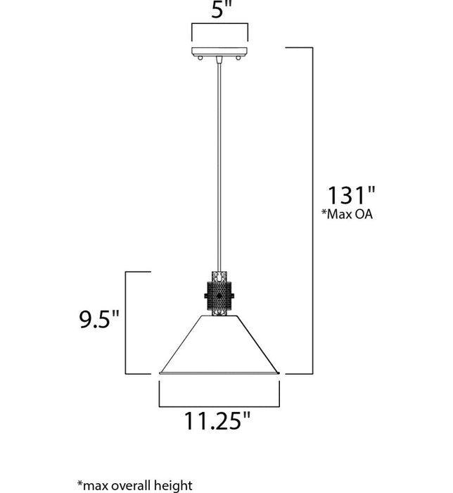 MAXIM Pendant Light Single Bulb Fixture Ceiling Mount Tuscan Design Steel