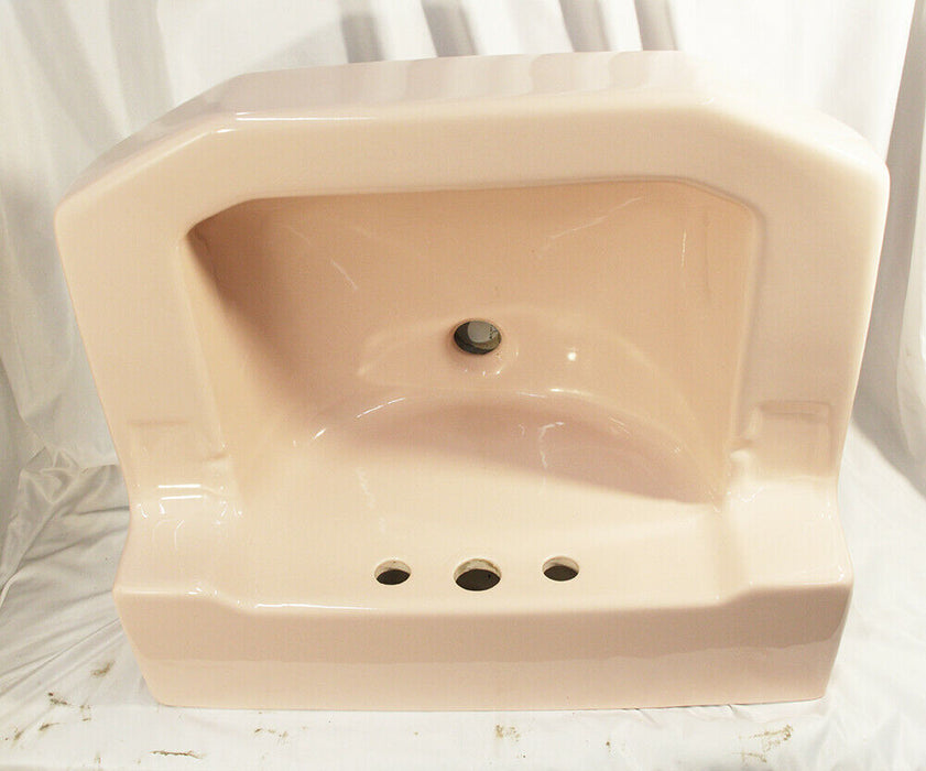 Vintage Kohler Sink Pink Porcelain Retro Design No Faucets Bathroom Lavatory