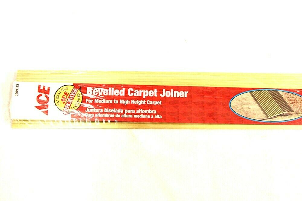Ace Beveled Carpet Joiners 2 x 36" Satin Brass High to Medium Height Carpet