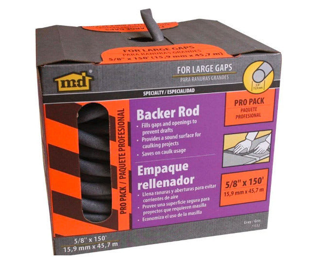 W-D Backer Rod for Large Gaps 5/8 x 150' For Doors and Windows Building Products