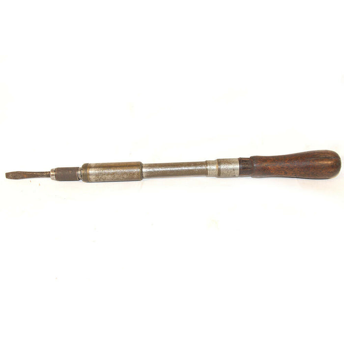Antique Yankee Ratcheting Screwdriver 14"  Woodworking Workshop Tool Flathead